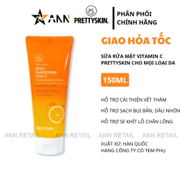Sữa Rửa Mặt Prettyskin The Pure Jeju Tangerine Vita C Cleansing Foam 150ml - 8809733218995