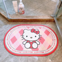 Thảm Lau Chân Hình Oval Kuromi 3D Chống Trượt 60x40cm - TLCHO