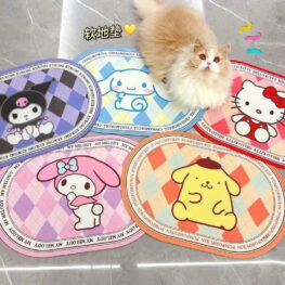 Thảm Lau Chân Hình Oval Kuromi 3D Chống Trượt 60x40cm - TLCHO