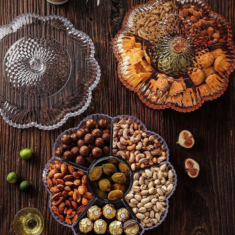 Khay Đựng Mứt Bông Mai - Khay Đựng Mứt Tết Bánh Kẹo 13.2x30cm