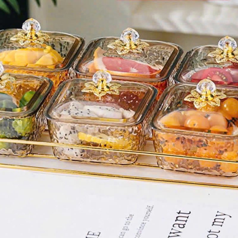 Kho sỉ bộ 6 Hộp Mứt - Khay Đựng Mứt Tết - Hũ Đựng Hoa Quả Bằng Nhựa 9.5x32.4x20cm