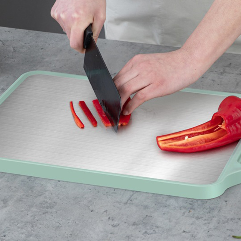 Thớt Kháng Khuẩn 2 Mặt Inox 304 & Nhựa PP Chống Ẩm Mốc Không Gỉ 30.5x39.5x1.5cm