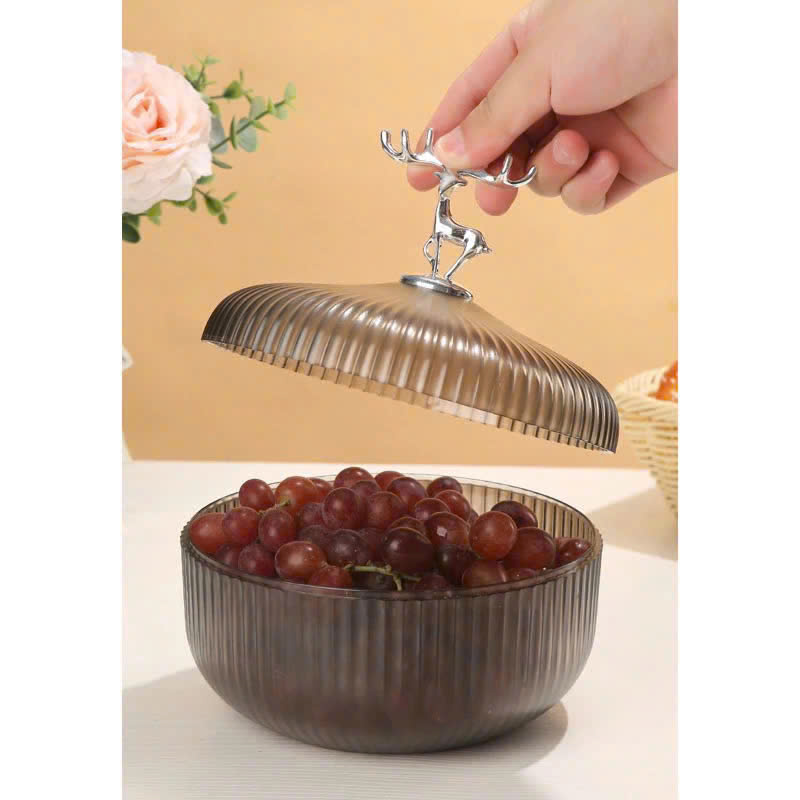 Hộp Đựng Mứt Tết - Hộp Hình Hươu Đựng Bánh Kẹo Hoa Quả Bằng Nhựa Cao Cấp 17x12cm