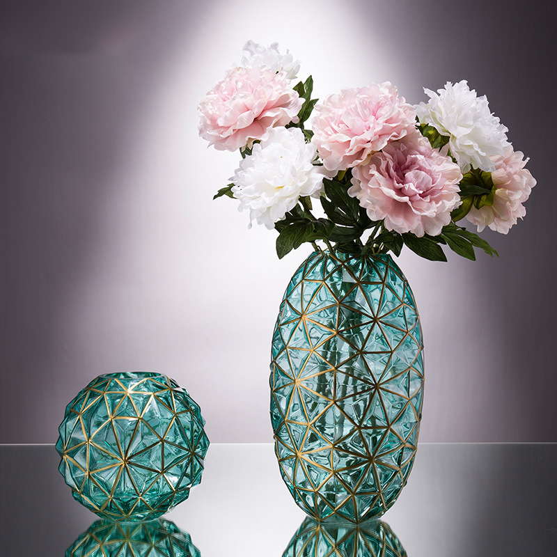 25953_o1cn01pxtaio1h4doe46ew3-2200633474224-0-cib_20250115163610-3.jpg Bình Hoa Thủy Tinh - Lọ Hoa Viền Vàng Sang Trọng 35x8cm - LHTT02