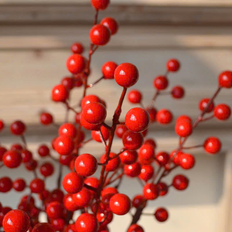 Sỉ 1 Cành Đông Đào 12 Nhánh Trái Mọng Đỏ Dài 90cm