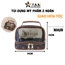 Túi Đựng Mỹ Phẩm Du Lịch 2 Ngăn Sang Trọng Chống Thấm 15x11x19cm - TDMP2N