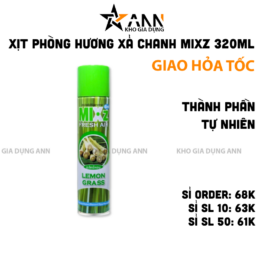 Xịt Phòng Hương Sả Chanh Mixz Thái Lan - Chất Khử Mùi Thơm Phòng 320ml - XPKMTL01