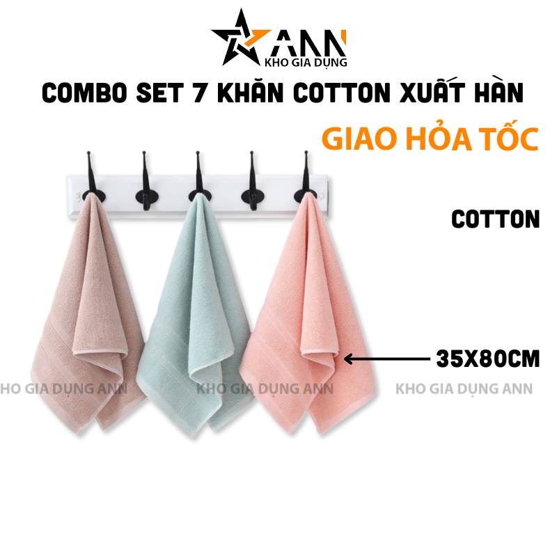 25966_308_20250320114138.png Combo 7 Khăn Cotton Mềm Mại - Khăn Xuất Hàn Cao Cấp 35x80cm - KCTHQ
