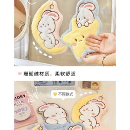 Khăn Lau Tay Lông Cừu - Khăn Siêu Mịn Hình Thỏ Dễ Thương - KLT01