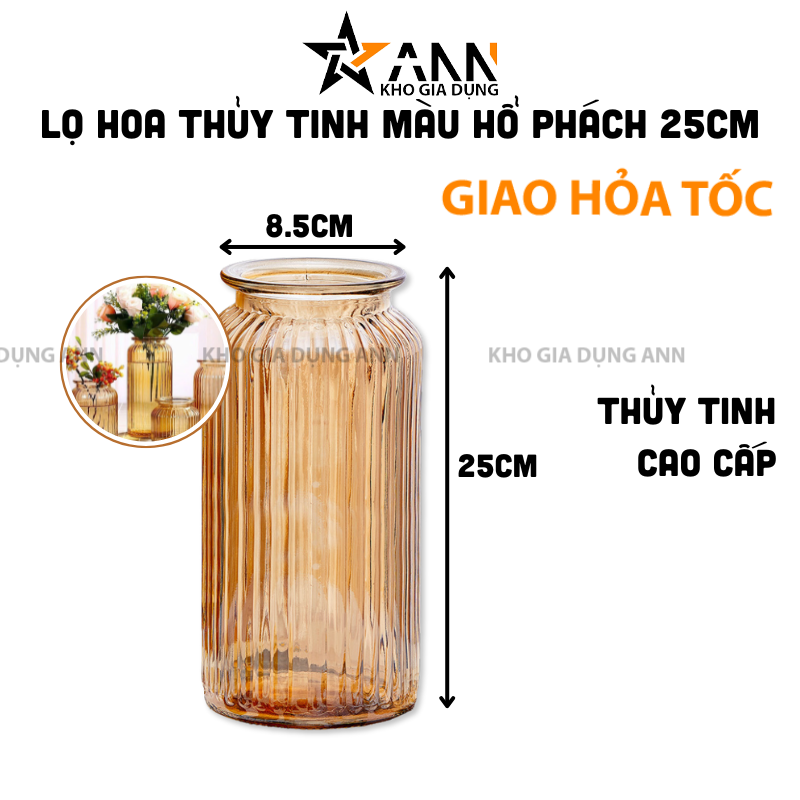 26003_341_20250320114759.png Bình Hoa Thủy Tinh - Lọ Hoa Màu Hổ Phách Kiểu Dáng Vintag 25x8.5cm - LHTT03