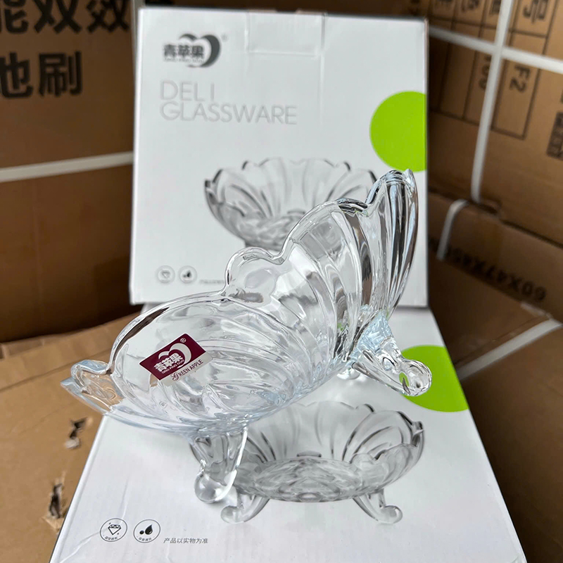 Bát Thuỷ Tinh 3 Chân - Bát Thủy Tinh Đựng Mứt Bánh Kẹo Tết 24cm