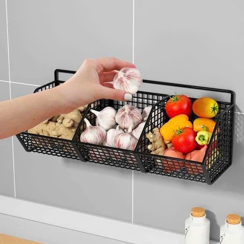 Kệ Lưới Dán Tường - Kệ Sắt Đựng Đồ 3 Ngăn