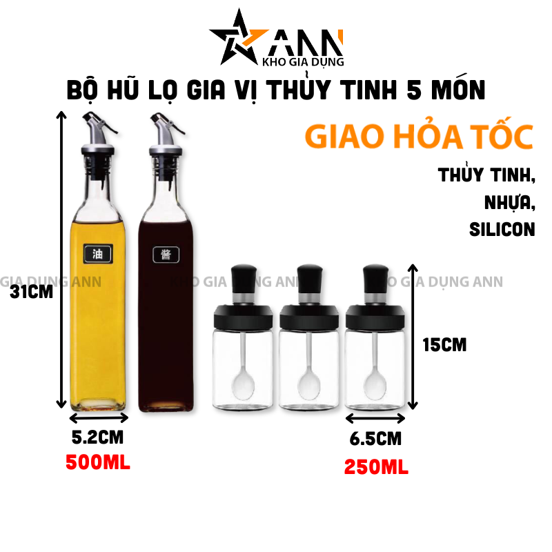 26013_351_20250320114924.png Bộ Hũ Lọ Gia Vị Thủy Tinh 5 Món 500ml 250ml 31x5.2cm & 15x6.5cm - BHTT02