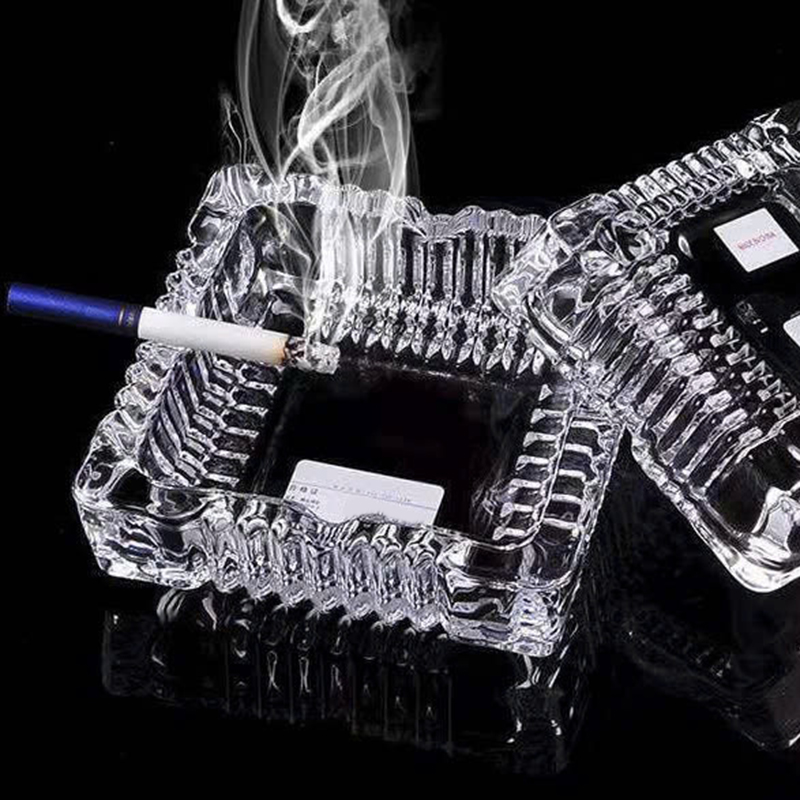 Gạt Tàn Thuốc Thủy Tinh - Gạt Tàn Thuốc Lá Vuông 11x11x3.5cm