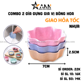 Combo 2 Chén Đựng Gia Vị Hình Bông Hoa - Chén Đựng Nước Chấm Bằng Nhựa Cao Cấp 7x7x2.5cmcm - CDGV05
