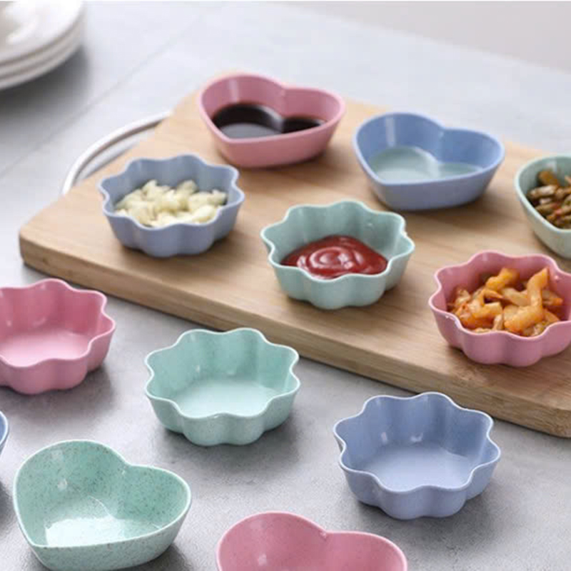 Combo 2 Chén Đựng Gia Vị Hình Bông Hoa - Chén Đựng Nước Chấm Bằng Nhựa Cao Cấp 7x7x2.5cmcm