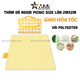 Thảm Dã Ngoại Picnic Size Lớn - Thảm Bạt Caro Chống Thấm Nước 2x2m - TDN01