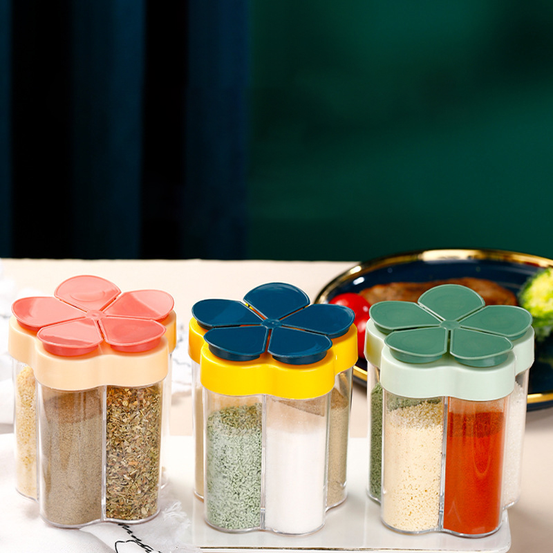 26067_o1cn01fqavlt1zmc0fpersy-2214367566699-0-cib_20250124143808-2.jpg Hũ Đựng Gia Vị Nhựa Cao Cấp - Lọ Gia Vị 5 Ngăn Hình Hoa 9x11cm - DGV01