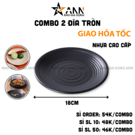 Combo 2 Đĩa Nhựa Cao Cấp - Dĩa Đựng Trái Cây Thực Phẩm 18cm - DTN01
