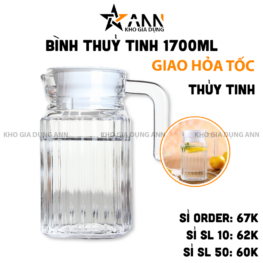 Bình Nước Thuỷ Tinh - Bình Rót Nước Cao Cấp 1700ml - BNTT03