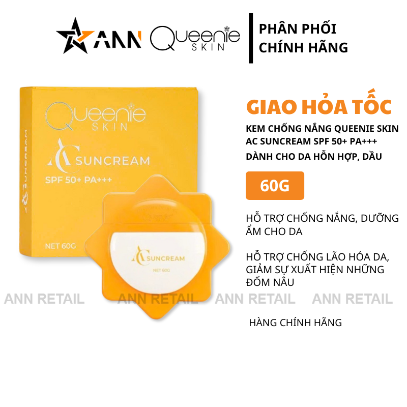 26113_14_20250319180149-1.png Kem Chống Nắng Queenie Skin SPF50 PA+++ Dành Cho Da Hỗn Hợp Và Dầu 60g - 8938513314586