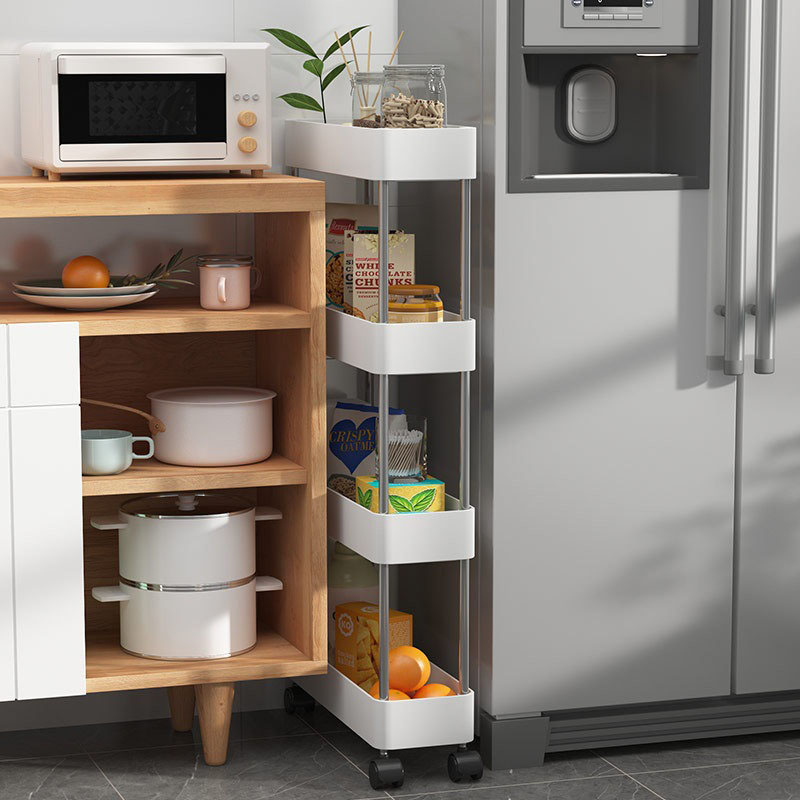 Kho sỉ kệ Để Đồ - Kệ 4 Tầng - Kệ Bếp - Kệ Nhựa Để Đồ Có Bánh Xe 65cmx38cmx21cm