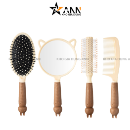 Set 4 Lược Gương Trang Điểm Cầm Tay Siêu Xinh - LGTD01