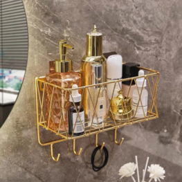 Kệ Sắt Treo Tường Đa Năng Để Đồ, Trang Trí Nhà Cửa Có Móc Cao Cấp - KSTT01