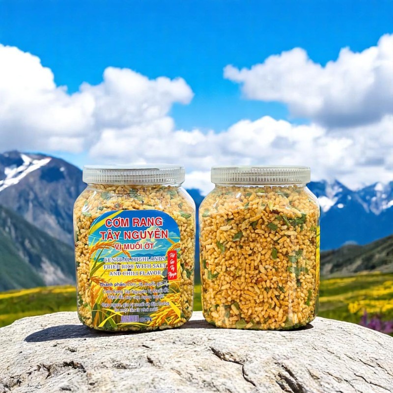 Cơm Rang Tây Nguyên Vị Muối Ớt Thơm Ngon Hộp 500g