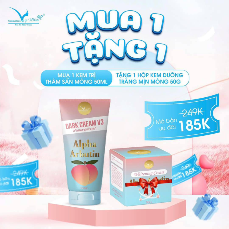 26336_13_20250425155020.png Kem Body Hỗ Trợ Dưỡng Sáng Giảm Thâm Da Mông Dark Cream V3 Alpha Arbutin Vip White 50ml & Tặng Hộp 15g Chính Hãng - 8938521762652