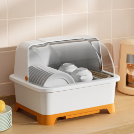 Kệ Úp Chén Đĩa Có Khay Hứng Nước & Nắp Đậy Ngăn Bụi - Rổ Úp Bát Nhựa Cao Cấp - RUC02