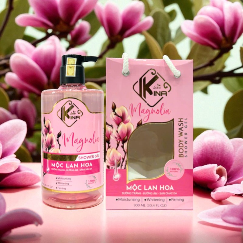 26494_30-photoroom-5_20250722184612-4.jpg Sữa Tắm Kina Hương Nước Hoa Mộc Lan 900ml - Hỗ Trợ Cấp Ẩm Dưỡng Sáng Da Mịn Màng - Tặng Kèm 1 Bông Tắm - 8938527651271