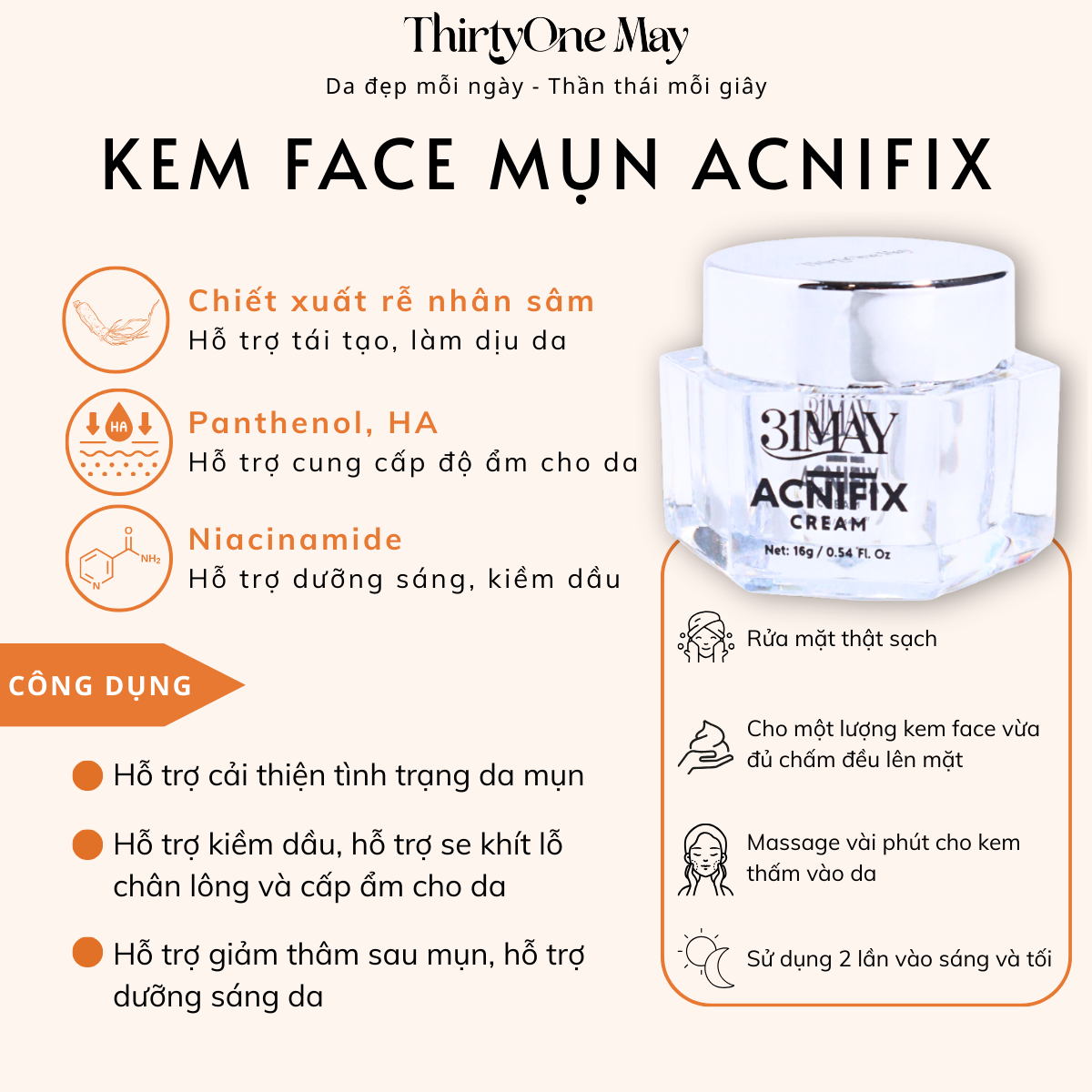 26546_14_20250821155607-5.png Kem Mụn 31may Acnifix 16g – Face Thirty One May Acnifix Chính Hãng - 8938562528088