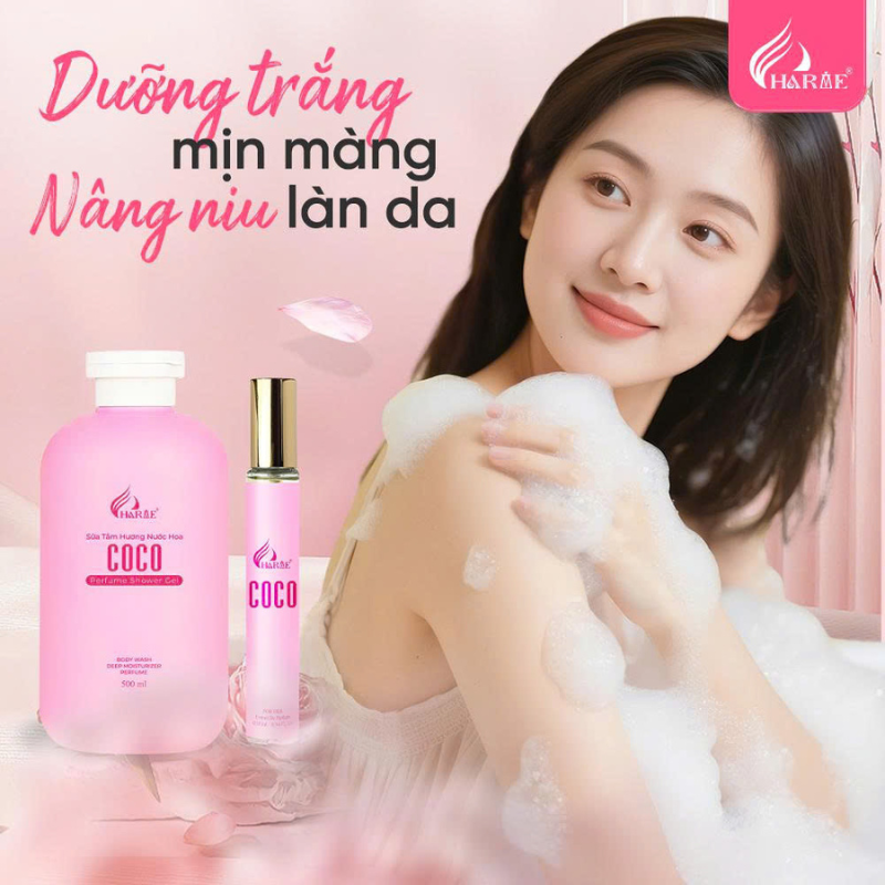 Combo Sữa Tắm Hương Nước Hoa Charme Coco 500ml & Nước Hoa Charme Coco 10ml