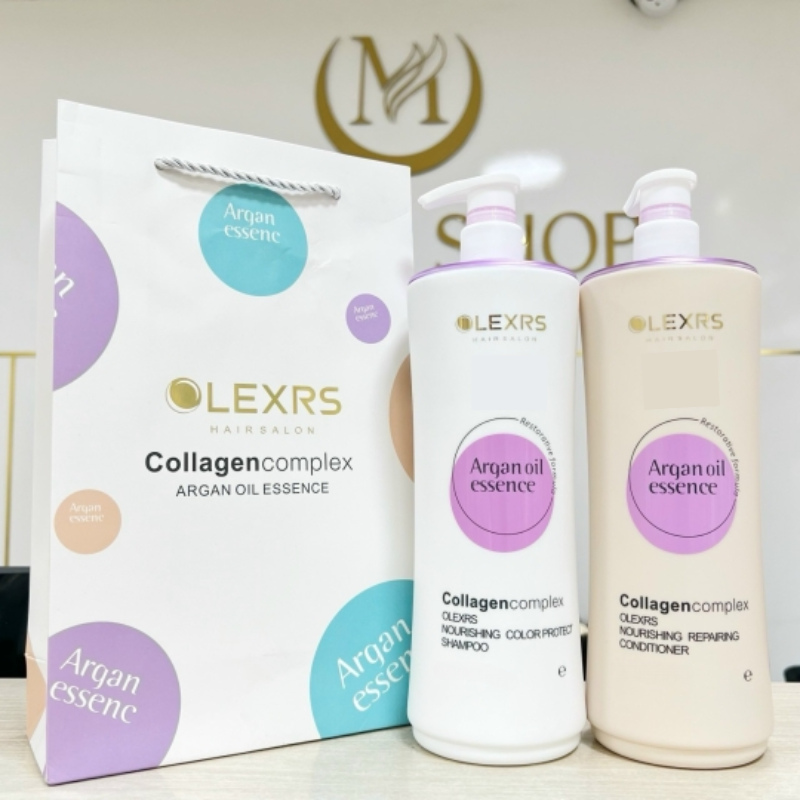Combo Gội Xả Olexrs Argan Oil Essence Màu Tím 500ml