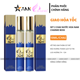 Set 2 Chai Nước Hoa Nam Charme Boss 10ml Mùi Thơm Thanh Lịch Tự Tin - 8936194698926
