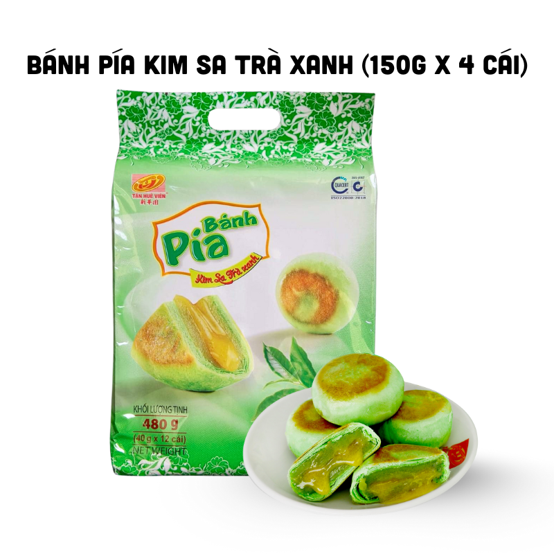 26627_banh-pia-2_20250913115030-1.png Bánh Pía Kim Sa Trà Xanh Tân Huê Viên Thơm Ngon 480g (40g x 12 cái) - 8936014311585
