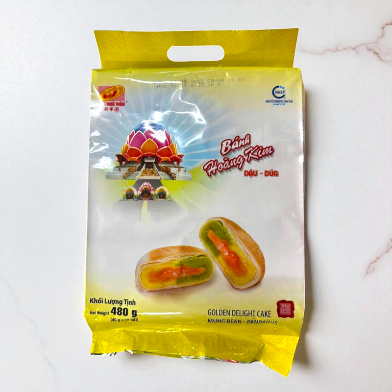 Bánh Pía Hoàng Kim Đậu Dứa Tân Huê Viên 480g (40g x 12 cái)