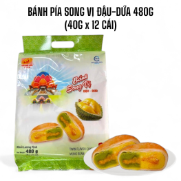 Bánh Pía Song Vị Đậu Dứa Tân Huê Viên 480g (40g x 12 cái) - BPSVDD
