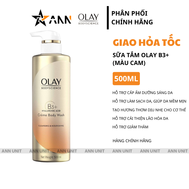 26658_5_20250901162045-1.png Sữa Tắm Dưỡng Sáng Da Olay B3+ Hyaluronic Acid Màu Cam 500ml - 4902430925747