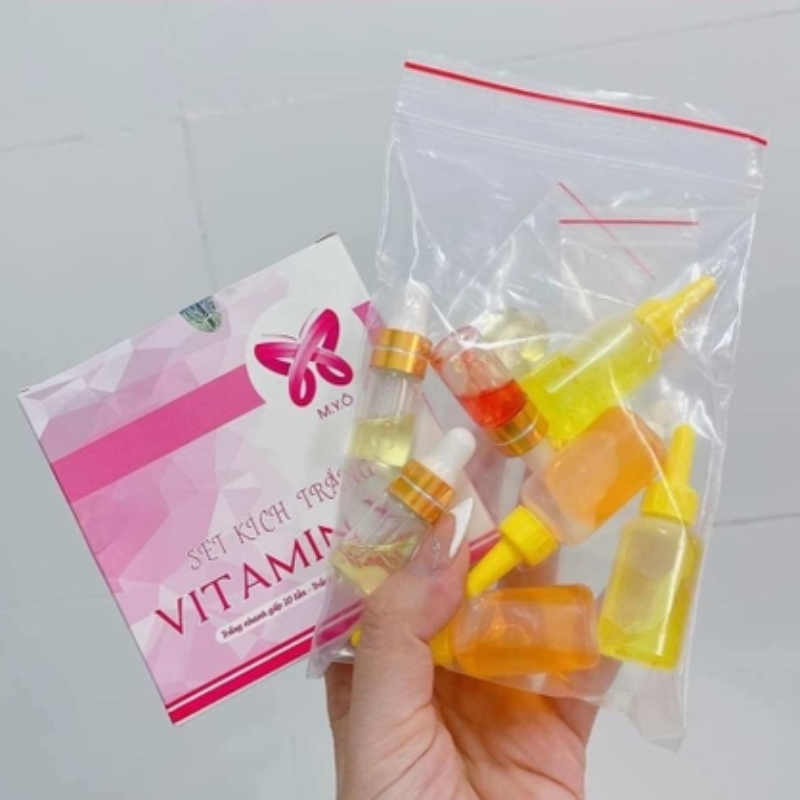 Set 1 Bộ 17 Sản Phẩm Kích Trắng Da Vitamin x10 Myo