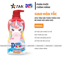 Sữa Tắm Gội Toàn Thân Cho Bé Dnee Kid Thái Lan Màu Đỏ 400ml hương dưa hấu hình con ngựa - 8851989064475