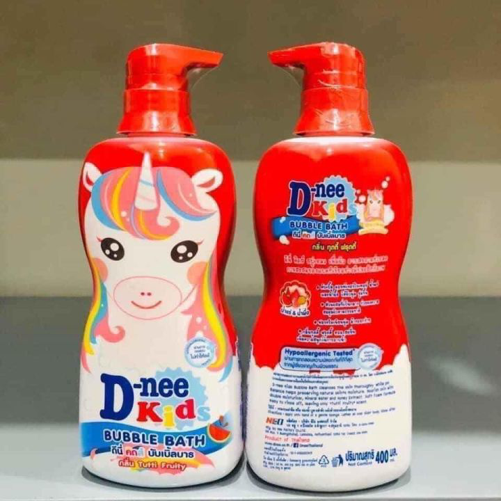 Sữa Tắm Gội Toàn Thân Cho Bé Dnee Kid Thái Lan Màu Đỏ 400ml hương dưa hấu hình con ngựa