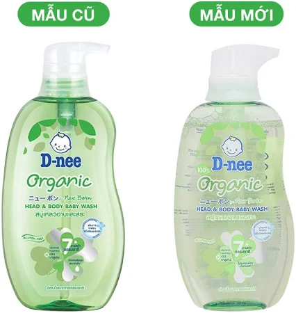 Sữa Tắm Gội Toàn Thân Cho Bé Sơ Sinh Dnee Organic Màu Xanh Lá 380ml