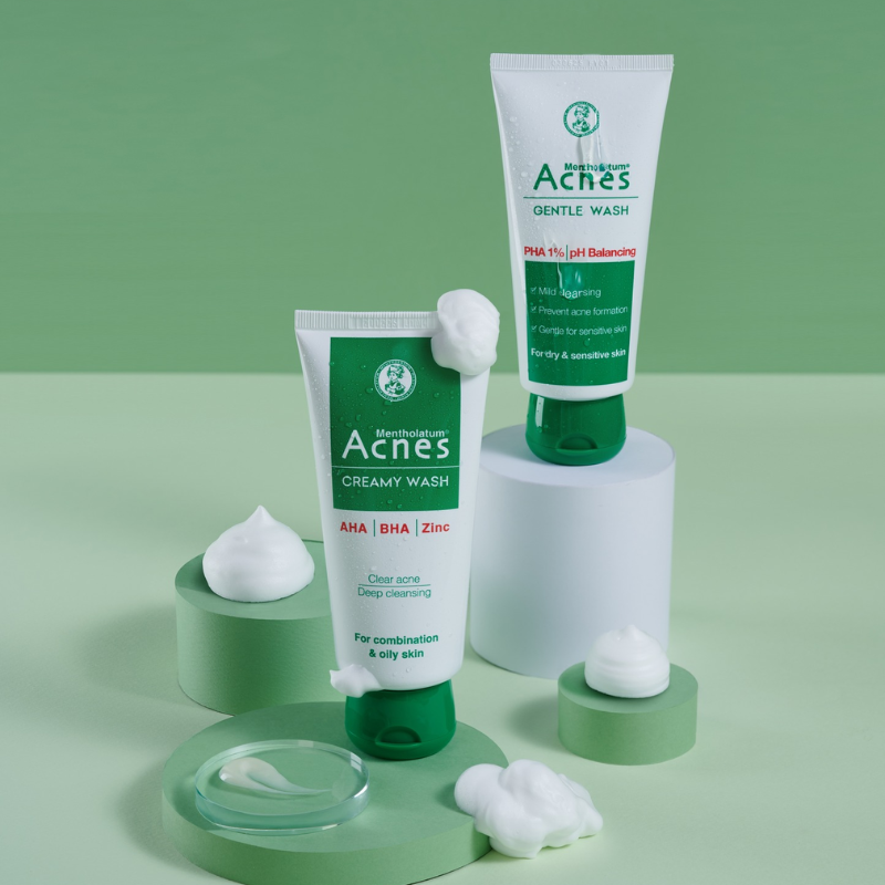 Sữa Rửa Mặt Mentholatum Acnes Creamy Wash 100g - Sữa Rửa Mặt Acnes Dành Cho Da Dầu Nhờn