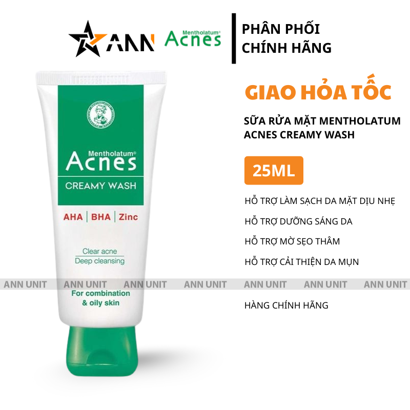 26704_3_20250905150851-1.png Sữa Rửa Mặt Mentholatum Acnes Creamy Wash 100g - Sữa Rửa Mặt Acnes Dành Cho Da Dầu Nhờn - 8935006530966