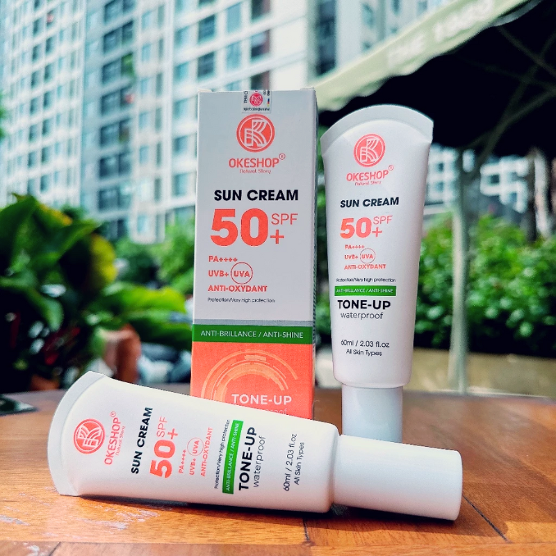 Kem Chống Nắng Okeshop Natural Story Sun Cream 50+ Spf Tone Up Waterproof Đài Loan 60ml