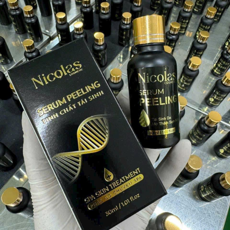 Sỉ combo Tái Sinh Nicolas - Serum Peeling 30ml & Kem Face Men Tảo Xanh Collagen 5g