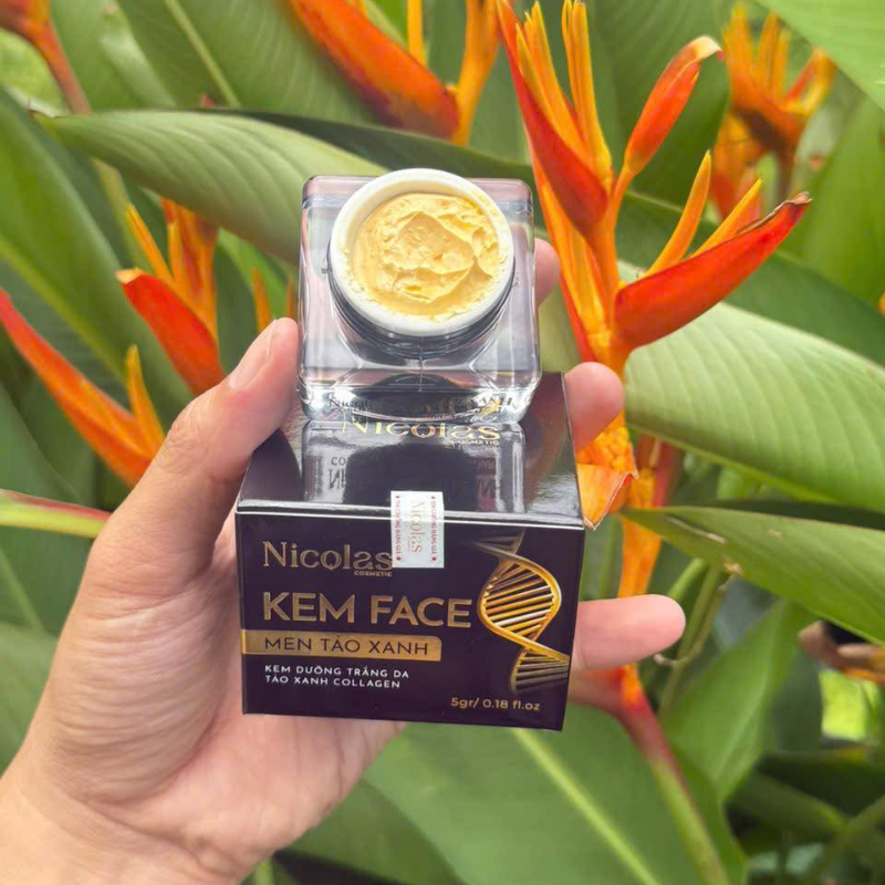 Sỉ combo Tái Sinh Nicolas - Serum Peeling 30ml & Kem Face Men Tảo Xanh Collagen 5g