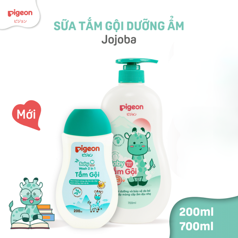 Sữa Tắm Gội Toàn Thân Cho Bé Hương Jojoba Pigeon 200ml